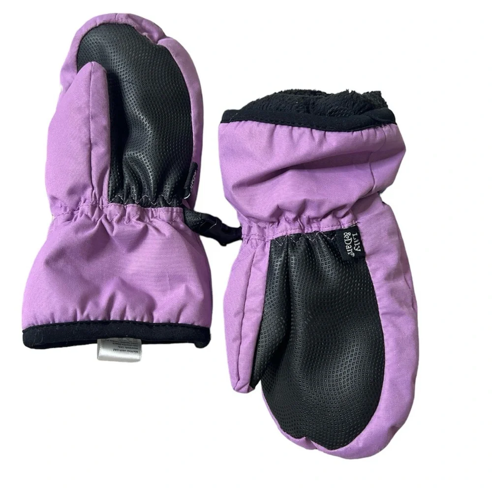 LILY & DAN Kids Small Purple Blue Mitten